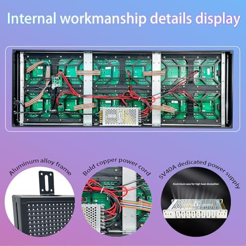 P10 Scrolling Programmable Led Sign For Business Custom Banner Advertising Outdoor Open Digital Led Display Screen Message Board Wifi Control High Brightness Neon Sign 77"X14" - Image 6
