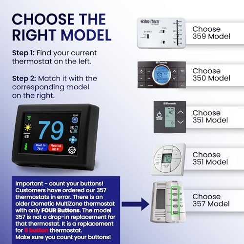 MICRO-AIR EasyTouch Digital RV Thermostat Replacement, 357 Black - Image 2