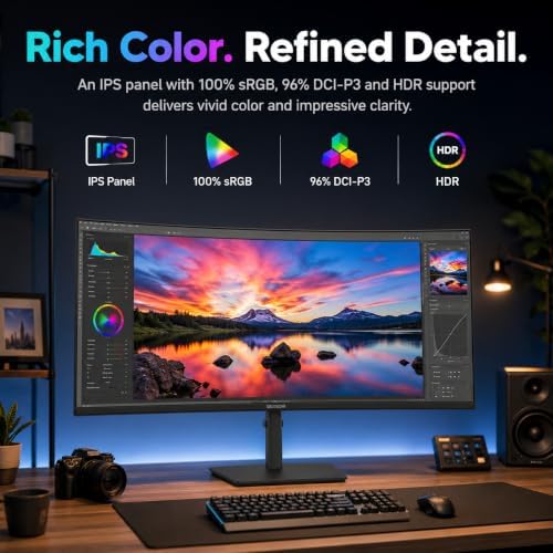 Deco Gear 40" Ultrawide Curved Monitor, 5120x2160, 5K2K, 21:9 75Hz 1ms MPRT - Image 2