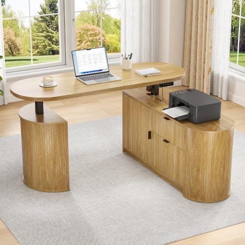 Electric L Shaped Standing Desk, Corner Sit Stand Up Desk, Executive Desk by zofiauai