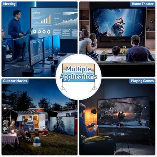 120 Inch Projector Screen with Stand, 16:9 4K HD Portable Movie Screen, Front/Rear Indoor Outdoor Projector Screen, Wrinkle-Free Screen with Carry Bag for Backyard Moive Night, Camping, Home Theater - Image 6