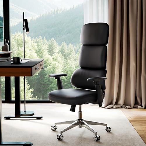 EUREKA ERGONOMIC Remi High Back Office Chair, PU Leather Office Chair with Wheels, Leather Desk Chair, Executive Office Chair Comfy for Home & Office, Black by EUREKAERGONOMIC