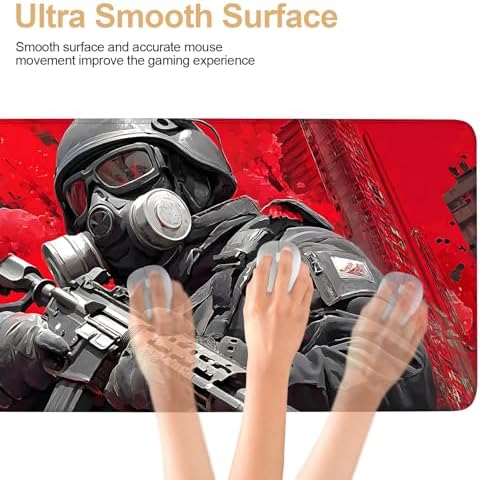 Large Extended Gaming Mouse Pad - Military Soldier Design, Soft Fabric Desk Mat with Non-Slip Rubber Base, Extra Long Mousepad for Gaming, Office, Keyboard & Mouse, 35.43 x 15.75 in - Image 5