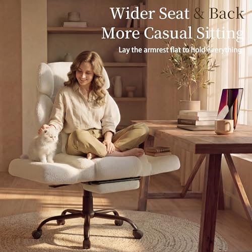 Big and Tall Office Chair with Flip Arms, Extra Wide Seat for Pets Sitting - Image 5
