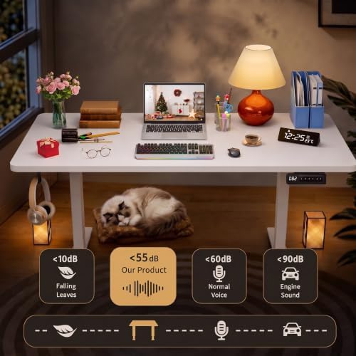 farexon 55x24 Inch Electric Standing Desk with Mouse Pad, White - Image 3