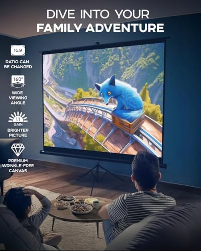 Projector Screen with Stand 100 inch 4:3 for Movies & Presentations - Image 2