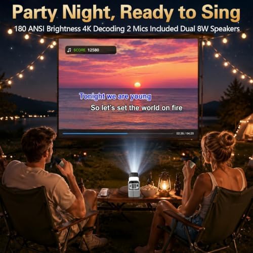Projector with WiFi and Bluetooth, Projector for Bedroom/Outdoor - Image 5