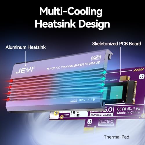 JEYI PCIe 5.0 4X to M.2 NVMe Adapter Card - Image 5