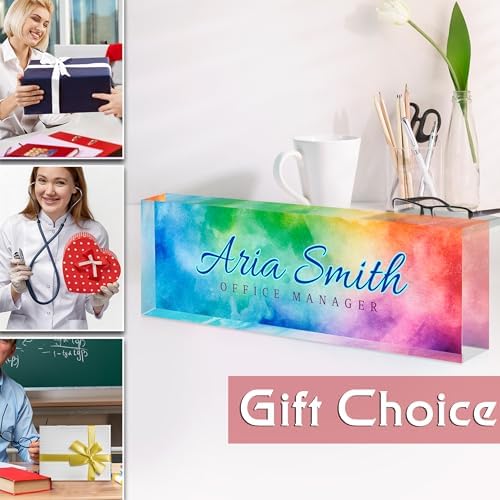 Custom Name Plate for Desk, Acrylic Desk Name Plate Personalized, Employee Appreciation Gifts, Office Desk Accessories for Woman Teacher Nurse, Coworker Gifts for Manager Assistant - Image 6