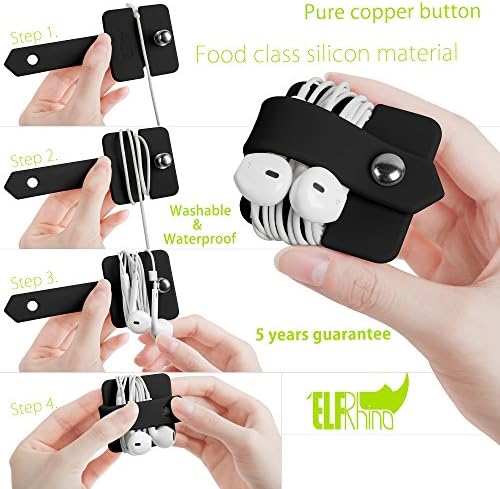 Headphone Case Cord Organizer Earbuds Holder Earphones Case Wrap Winder Headset Keeper Cord Manager Cable Organizer Black - Image 6