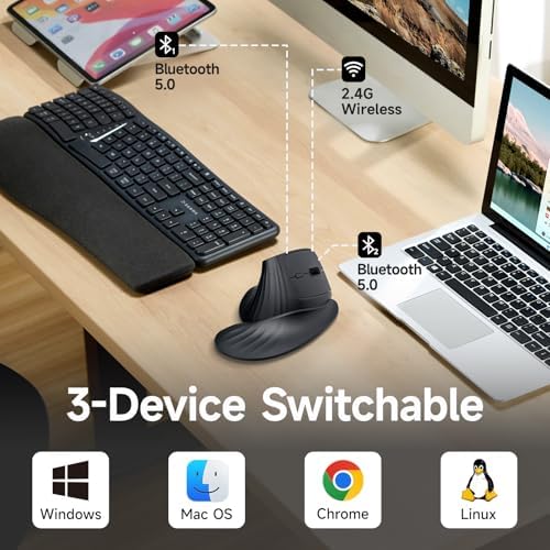 SANWA Wireless Ergonomic Mouse for Large Hands with Wrist Rest, Black - Image 4