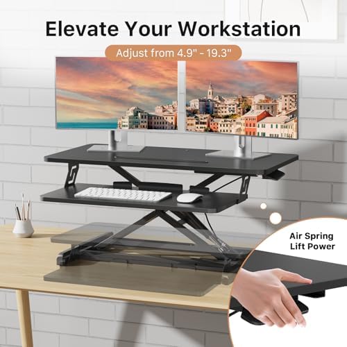 JOY worker Standing Desk Converter, 32" Height Adjustable Sit Stand Riser - Image 3