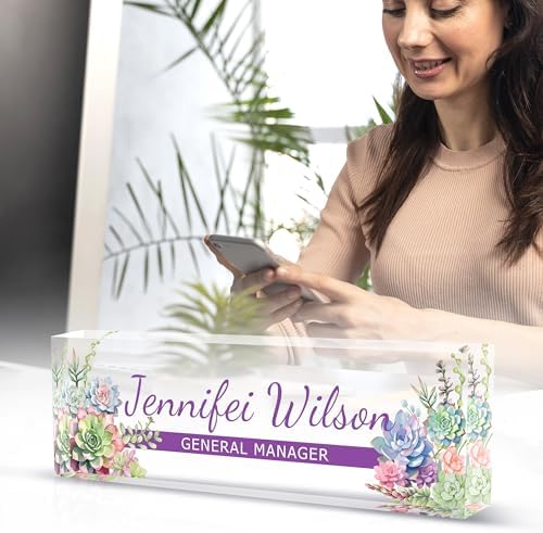 Name Plate for Desk-Personalized Name Plates for Desk-Name Plate Personalized for Office-Gifts for Teacher Boss Employee Appreciation Office Desk Decor (purple A), MYDZBJMT1009 - Image 6