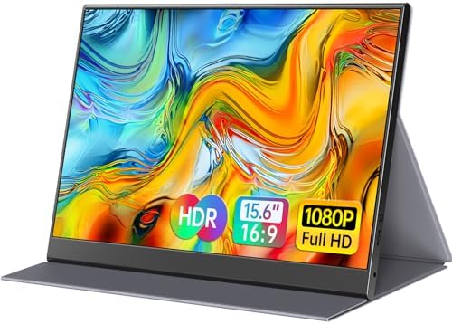 ForHelp 15.6inch Portable Monitor,1080P USB-C HDMI Second External Monitor for Laptop,PC,Mac Phone,PS,Xbox,Swich,IPS Ultra-Thin Zero Frame Gaming Display/Premium Smart Cover by ForhelpPortableMonitor