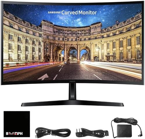Samsung S36GD 27" Curved Monitor – LCD FHD, 16:9, 1920x1080, HDMI, VGA, VESA, Eye Saver & Flicker-Free Tech – Boomph's Comprehensive Ultimate Performance Cloth Solution for Your Workspace by Unknown