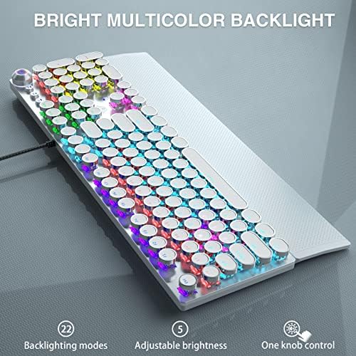 AULA F2088 Typewriter Style Mechanical Gaming Keyboard Wired, 104 Keys - Image 4