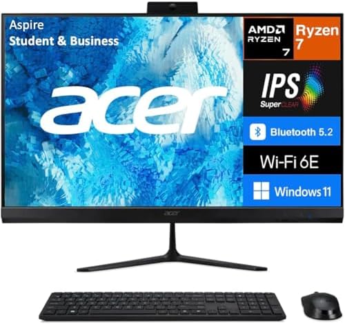 Acer Aspire 27" All-in-One Desktop Computer • 8-core AMD Ryzen 7 5825U • 32GB RAM • 2TB SSD • Office 365 for The Web • HDMI + DisplayPort, Wi-Fi 6E • Wireless Keyboard & Mouse • Windows 11 - Image 2
