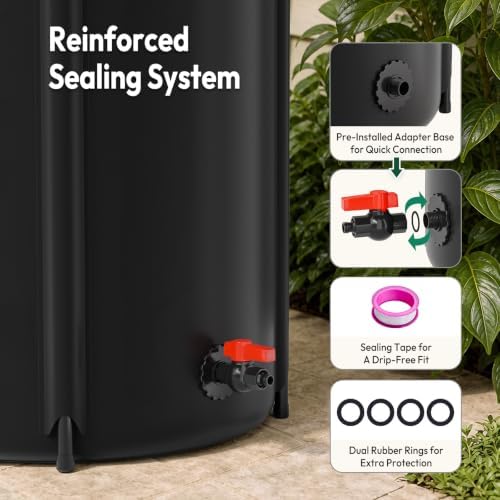 VINGLI Collapsible Rain Barrel Portable Rain Water Collection (Black, 132 Gallon) - Image 3