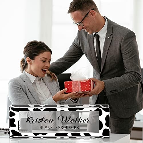 Desk Name Plate Personalized, Custom Name Plates for Desks, Personalized Acrylic Name Plate for Desk, Office Gifts for Cowrkers, Boss, Teacher/Employee Appreciation Gifts -Dairy Cow - Image 4