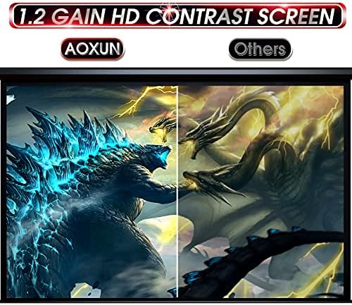 100" Motorized Projector Screen - Indoor and Outdoor Movies Screen 100 inch Electric 16:9 Projector Screen W/Remote Control - Image 5