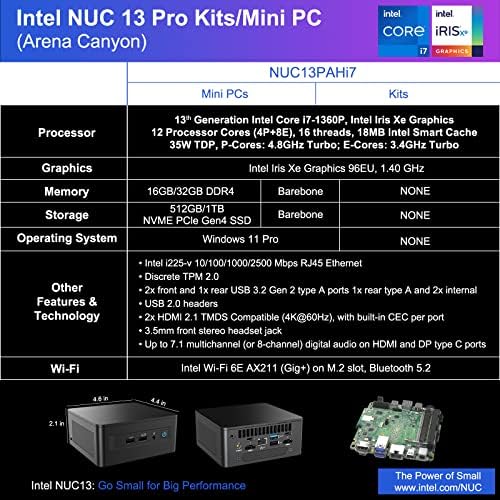 ASUS NUC 13 Pro,Intel NUC 13 Pro NUC13ANHi7 Mini PC, 32GB RAM, 1TB SSD - Image 3