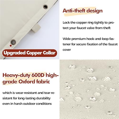 SUNICO Sprinkler Covers for Outside Valve-5°F,Winter Insulate,28x36in,Beige - Image 6