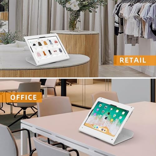 Tablet POS Stand - Heavy Duty Steel Kiosk Stand with 360° Swivel Base Anti-Theft Compatible with 10.9" iPad 10th, Pro 11" 1 2 3 4, Air 4 5, Air 11"(M2/M3/M4), iPad 11"(A16) - BSC102WA - Image 2