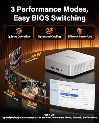 GEEKOM A8 Mini PC, Ryzen 7 8745HS, 16GB DDR5 Upgradeable RAM, 1TB SSD - Image 6