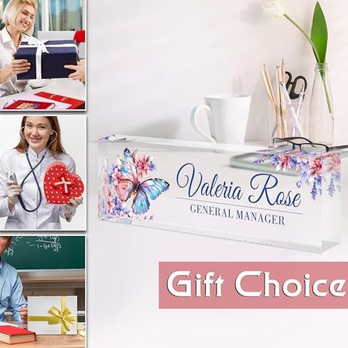 Custom Name Plate for Desk, Acrylic Desk Name Plate Personalized, Employee Appreciation Gifts, Office Desk Accessories for Woman Teacher Nurse, Coworker Gifts for Manager Assistant - Image 6