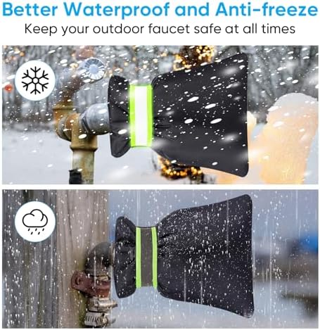 24 Pack Outdoor Faucet Covers for Winter - 6.7"W x 8.3"H Outside Hose Bib Spigot Covers Protector Socks for Winter Freeze Protection Insulation Reusable Waterproof Insulated backflow Cover,Black - Image 4