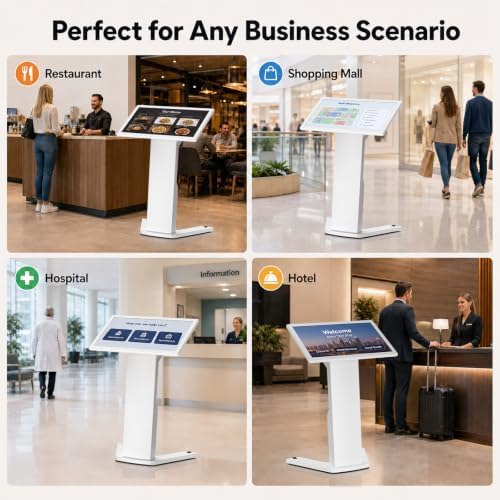 32" Touch Screen Kiosk, Interactive Floor Standing Digital Signage Display, FHD Self-Service Information Terminal with Dual Speakers for Retail, Restaurants, Malls & Advertising - Image 5