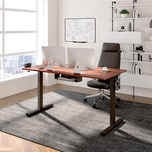 FLEXISPOT EN2 48"x30" Standing Desk with Power Strip Bundle, Mahogany - Image 2