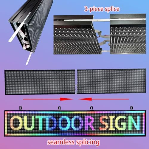 P10 Programmable Led Sign Display Digital Open Sign Custom Banner Outdoor Signs For Businesses Advertising Message Board Word Light Wifi Control High Brightness Neon 115"X14" - Image 6