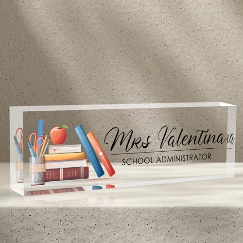 Personalized Name Plates for Office - Gifts for Teacher, Boss, Employee Appreciation - Desk Decor (teacher1) by AZUFEMOS
