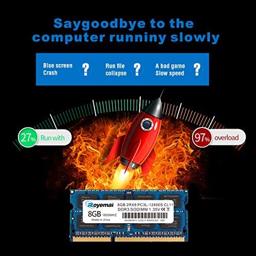 DDR3 1600MHz 8GB PC3L-12800S DDR3L 12800 Sodimm, Royemai 2Rx8 1.35V / 1.5V CL11 204-pin RAM Memory for Laptop Notebook Computer - Image 4