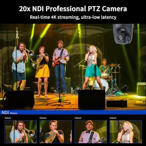 4K NDI PTZ Camera 20X, HDMI USB LAN Outputs Video Conference Camera Webcam for Church Worship/Events Services/Education,Works with Zoom,Skype,OBS - Image 3