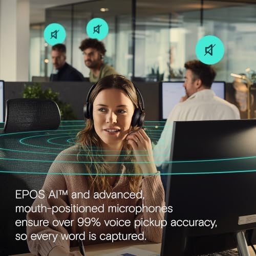 EPOS Impact 1000 MS UC ANC Wireless Headset with USB-C + USB-A Wireless Adapter for PC & Mac – Bluetooth On-Ear Headphones with Adaptive ANC & AI Noise-Canceling Microphone - Image 7