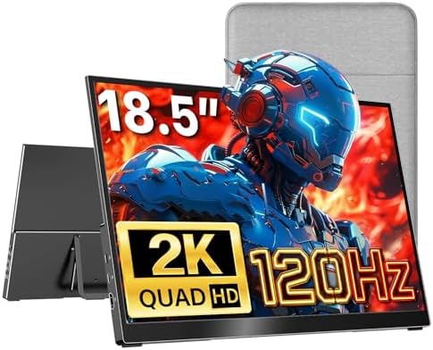 kksmart Portable Monitor for Laptop MacBook Surface PC Xbox PS5, Travel Monitor Second Screen for Laptop, HDMI USB-C VESA Compatible Built-in Speaker, 18.5inch by KKSMART