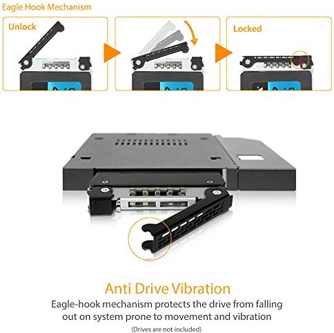 ICY DOCK 2.5” SATA/SAS HDD/SSD Rugged Full Metal Mobile Rack for Slim ODD or Slim FDD Bay | ToughArmor MB411SPO-B - Image 7