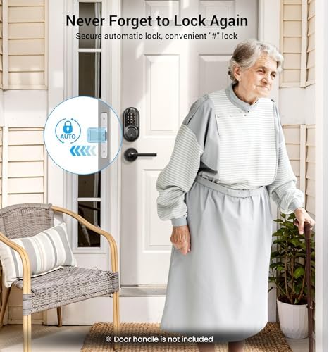 Veise RZ06 Smart Lock for Front Door with App Control, Matte Black - Image 3