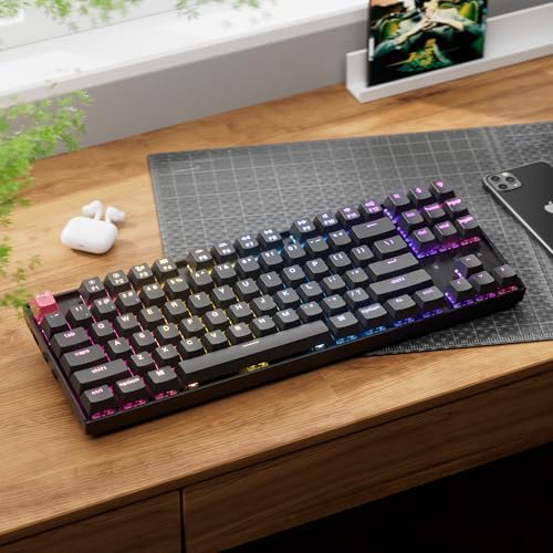 Keychron K8 V2 Wireless RGB Mechanical Keyboard, QMK/VIA Programmable, Hot-Swappable Super Banana Switches, 87-Key TKL PBT Keycaps, Dual-Mode Bluetooth 5.2 & USB-C Wired, for Mac, Windows, Linux - Image 7