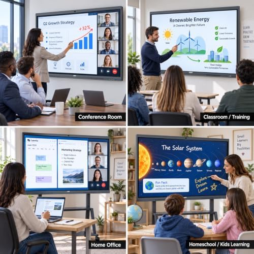 JAV 75 Inch Smart Board Pro, Google EDLA Certified 4K UHD Interactive Whiteboard for Classroom Office, Android 14, 8GB+128GB, 48MP AI Camera, Wi-Fi and Bluetooth - Image 6