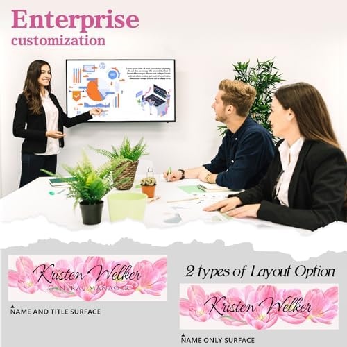 Custom Office Name Plate for Desk - Desk Name Plate Personalized Gifts for Coworkers, Boss, Employees, Teacher, Nurse - Office Desk Decor for Women Men - Employee Appreciation Gifts (Pink Lotus) - Image 4