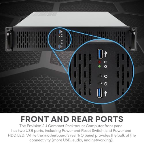 Quiet Rackmount Computer (3.8-4.6GHz AMD Ryzen 7 5700G CPU, 32GB RAM, 2TB SSD, W11 Pro) - 2U Rack Mount Server or Workstation Desktop PC for Home or Business - Image 6