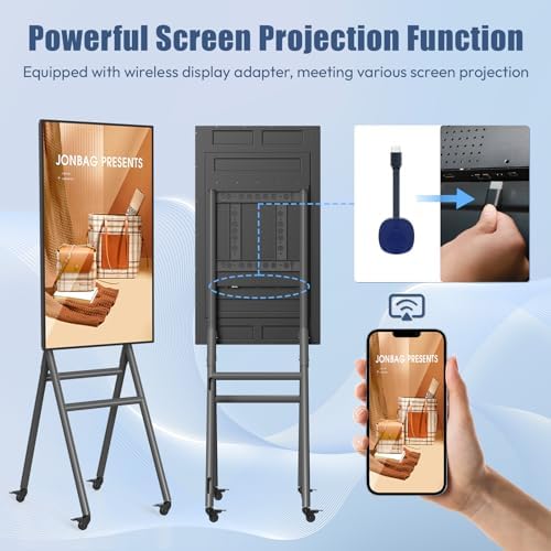 MWE 43 Inch Mobile Digital Signage Display Kiosk with Flight Case, Portable Digital Poster with Screen Mirroring App Publishing, Advertising Display Kiosk, Android OS - Image 4
