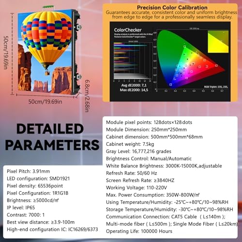 Portable LED Display Wall Panel | P1.8 P2.9 P3.91 P4.81|3840Hz High Refresh, IP65 Waterproof Cabinet | LED Video Wall Screen for Wedding Party Concert Event Advertising Show Stage Event Rental - Image 6