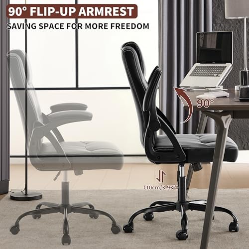 Fizzin Leather Office Chair, Computer Chair with Ergonomic Back Support - Image 5