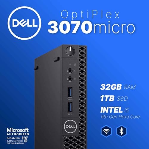 Dell Optiplex 3070 Micro PC | Windows 11 Pro | Intel i5-9500 | 32GB RAM + 1TB SSD | 5G WiFi + BT | Mini Desktop Computer (Renewed) - Image 5