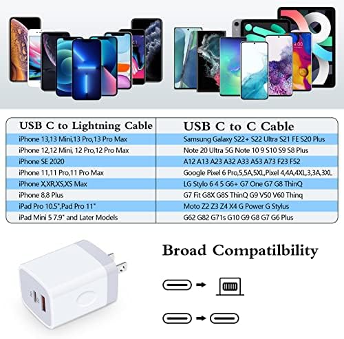 20W Fast USB C Charger for Pixel 11 10 9 8 7 6 Pro,Dual Port PD 3.0 Type C - Image 6