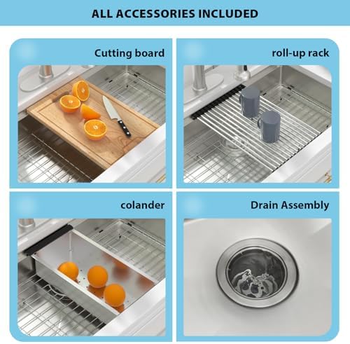 Kichae 32 Undermount Kitchen Sink 16 Gauge Stainless Steel ADA Compliant - Image 7